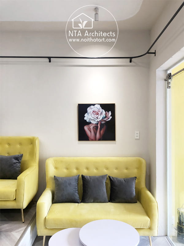 Không gian sofa tiếp khách cần tạo được sự thân thiện