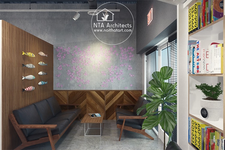 VIP Nails – Thiết kế tiệm nail ở Mỹ phong cách Zen Phong cách Zen qua hình ảnh trang trí cá Koi và hoa anh đào