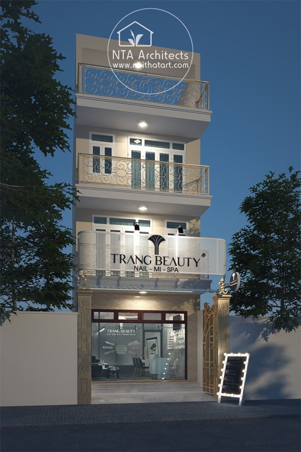 Thiết kế mặt tiền và bảng hiệu của Trang Beauty