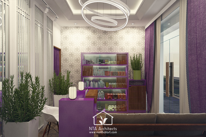 Cuốn hút với thiết kế nội thất spa tông màu tím lavender 3