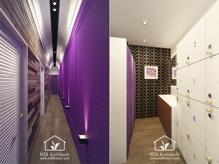 Cuốn hút với thiết kế nội thất spa tông màu tím lavender 4