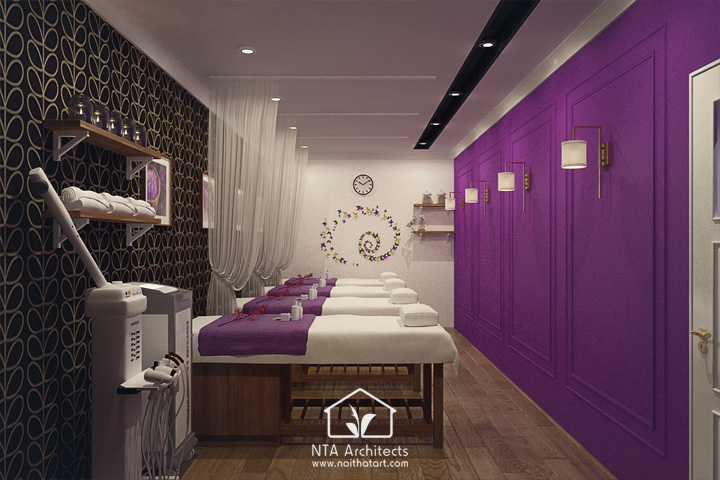 Cuốn hút với thiết kế nội thất spa tông màu tím lavender 5