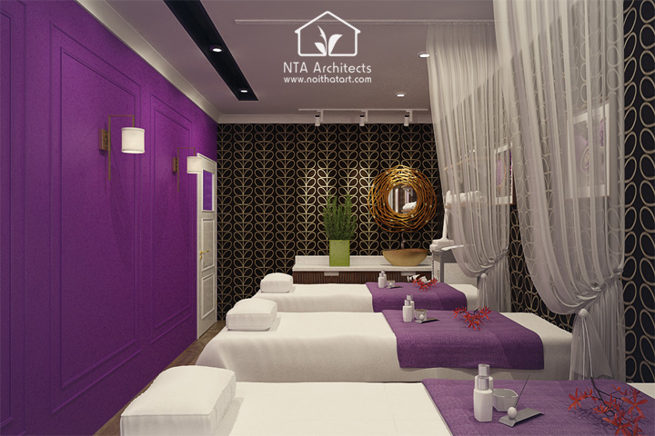 Cuốn hút với thiết kế nội thất spa tông màu tím lavender 6