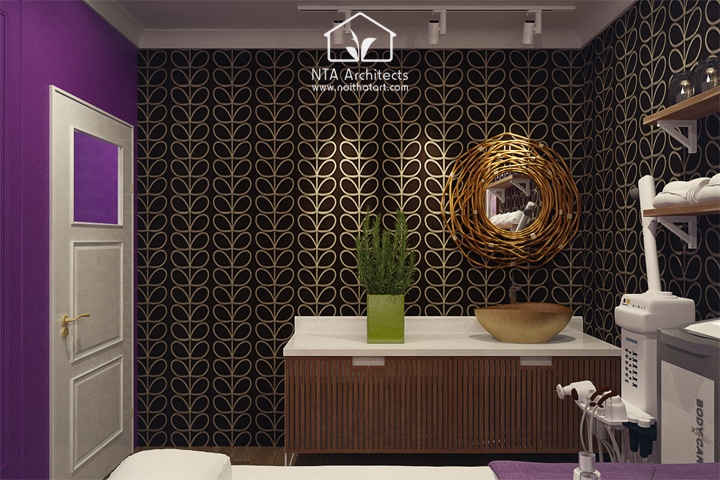 Cuốn hút với thiết kế nội thất spa tông màu tím lavender 7